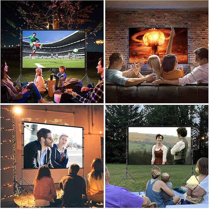 Projector Screen with Stand, TOWOND 100 inch Portable Projector Screen Black