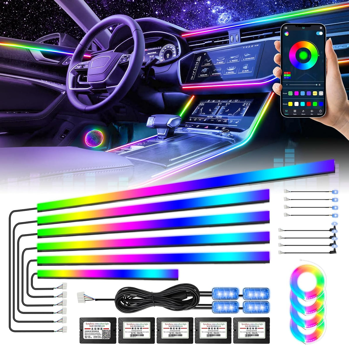 Acrylic Interior Car Light, AMKI Car LED Strip Light