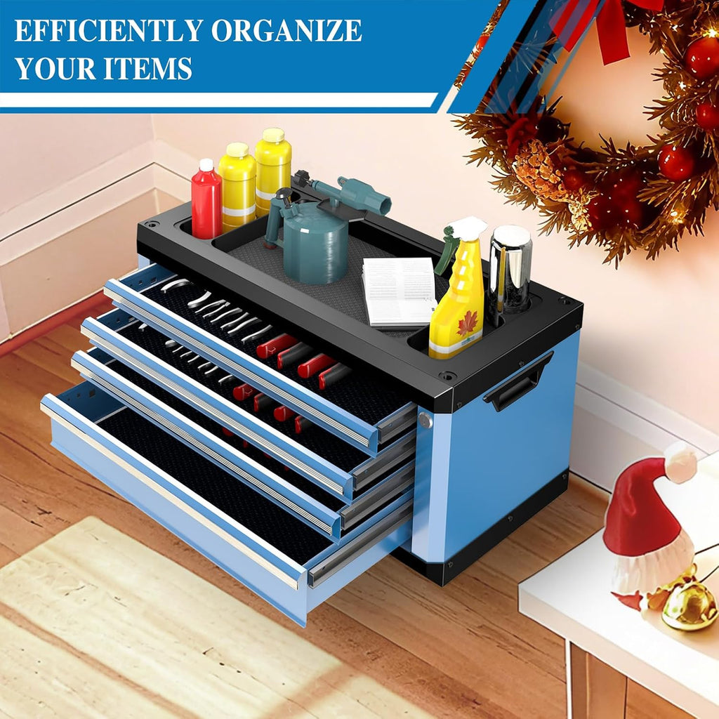larbanke portable 4-drawer tool chest with lock & on a desk or shelf