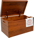 Amish Made Wooden Storage Chest Trunk Box with Lid and Handles for Bedroom, Blanket, Clothes, Anti-Slam Hinges, Handmade, Rustic, Cherry Wood, Cherry Stain, 42"