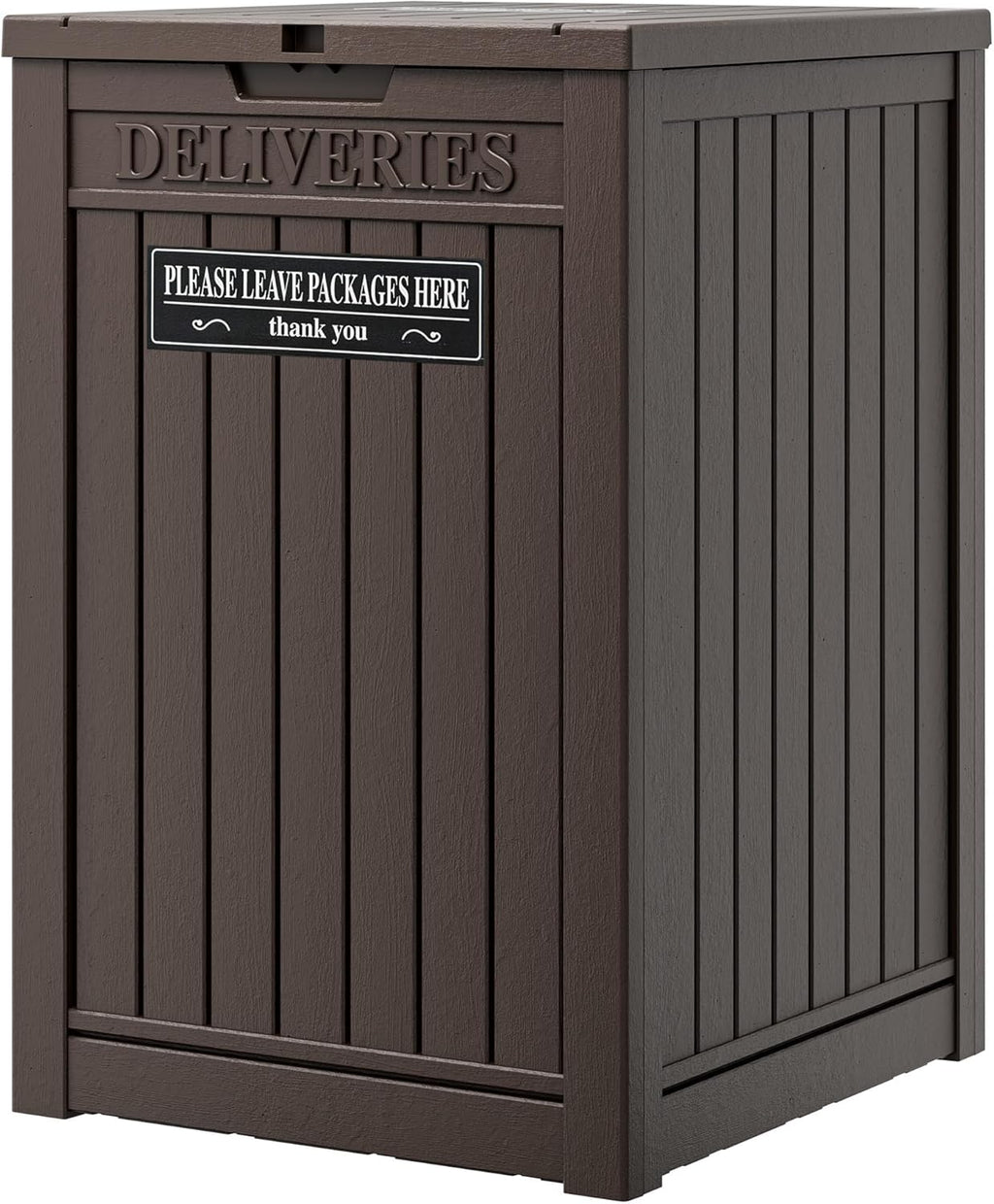 LHBGO Package Delivery Box for Outside, 48 Gallon Storage with Lockable Secure, Large Resin Outdoor Package Drop Container