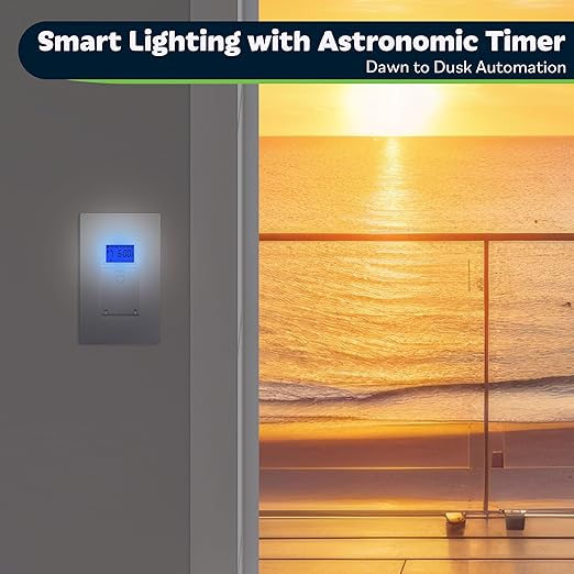 TOPGREENER Digital Astronomic Timer Switch, 7-Day Programmable Sunrise Sunset