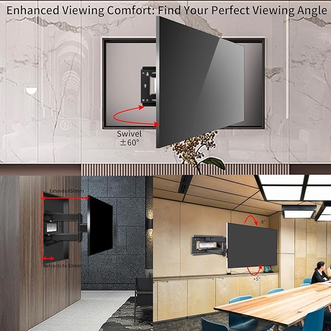 HILLPORT 86 98 TV Wall Mount 55-100 inch Full Motion Bracket Large Screen Led