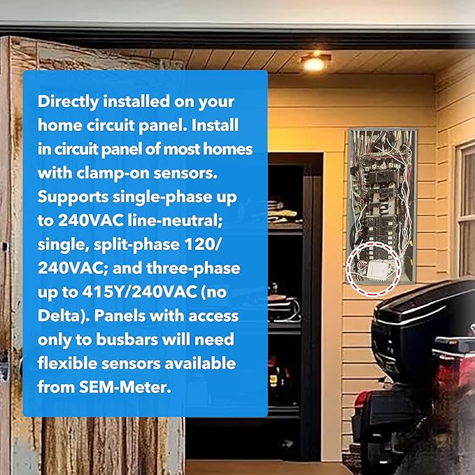 Smart Home Energy Monitor with 16 50A Circuit Level Sensors, Measure Power