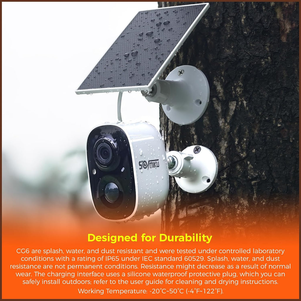 vicohome 3cg6 2k solar security camera, wireless outdoor, front angle view