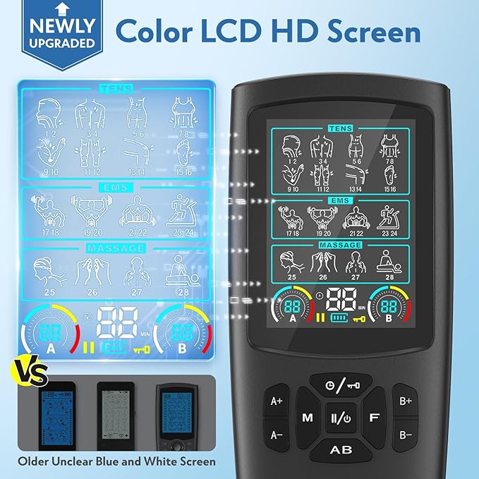 3-in-1 TENS Unit Muscle Stimulator