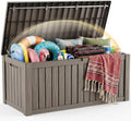 EFU Outdoor Storage Box 280 Gallon Deck Box, Waterproof Resin, Grey