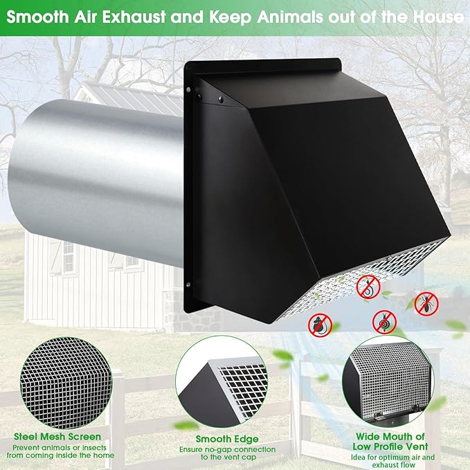 3 Inch Dryer Vent Cover Wall Vent Hood