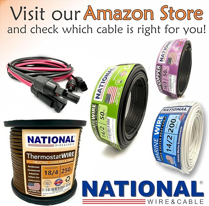 NATIONAL Wire & Cable – 16 AWG 3-Conductor Premium Copper Wire, 100 ft