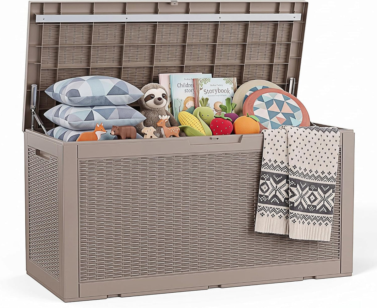 ROJIK 195 Gal Deck Box Waterproof, Grey
