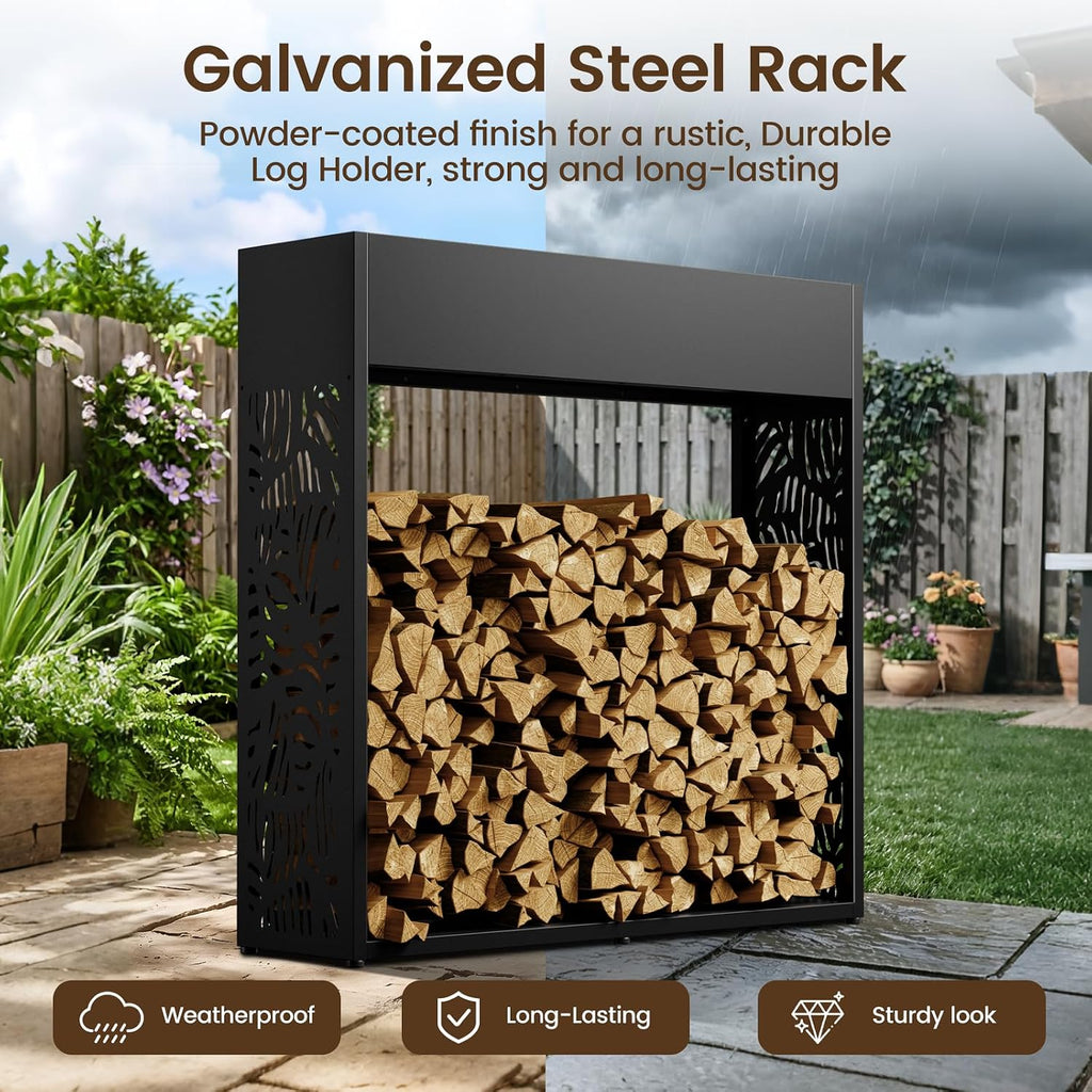 4ft firewood rack outdoor, fire wood log storage, package contents