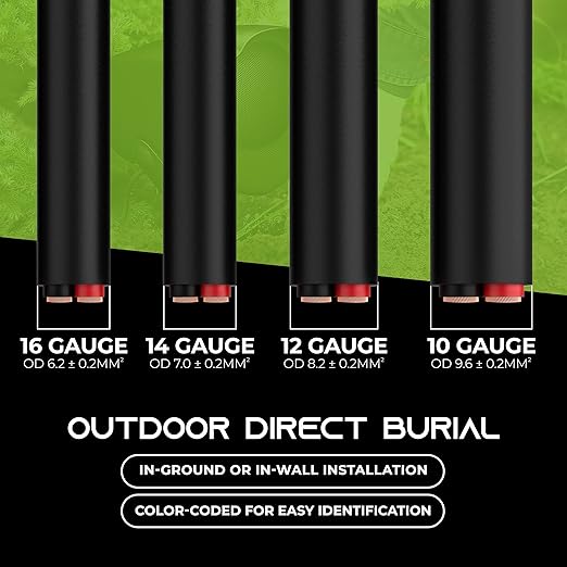GEARit Outdoor Speaker Wire CL3 Rated, 16 Gauge Speaker Wire, Speaker Cable 500