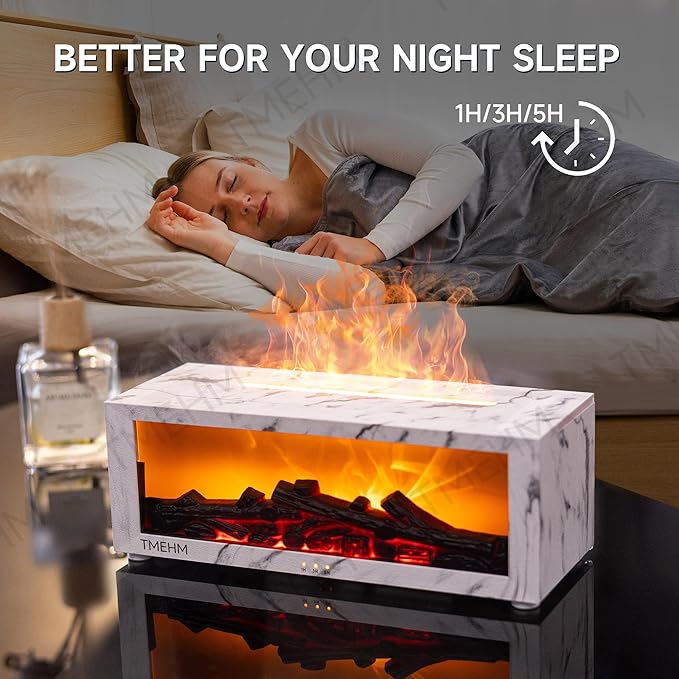 Fireplace Flame Air Diffuser Humidifier, 7 Colors Aromatherapy Essential Oil