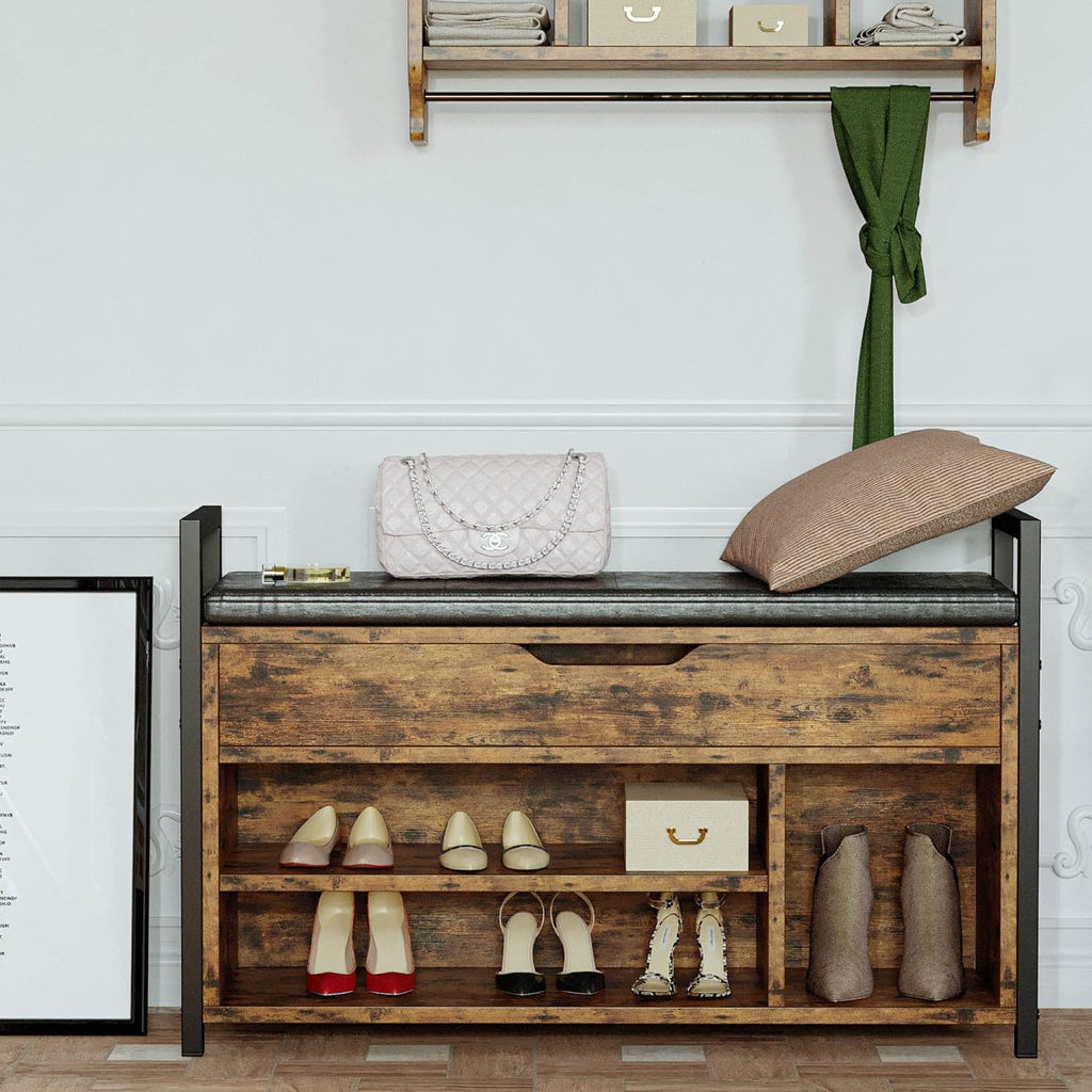 IRONCK Shoe Storage Bench with Doors and Storage for Entryway and Hallway