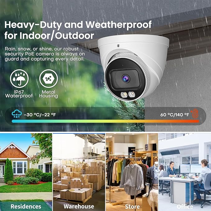 OHBET DahuaSecurity 5MP POE IP Turret Camera