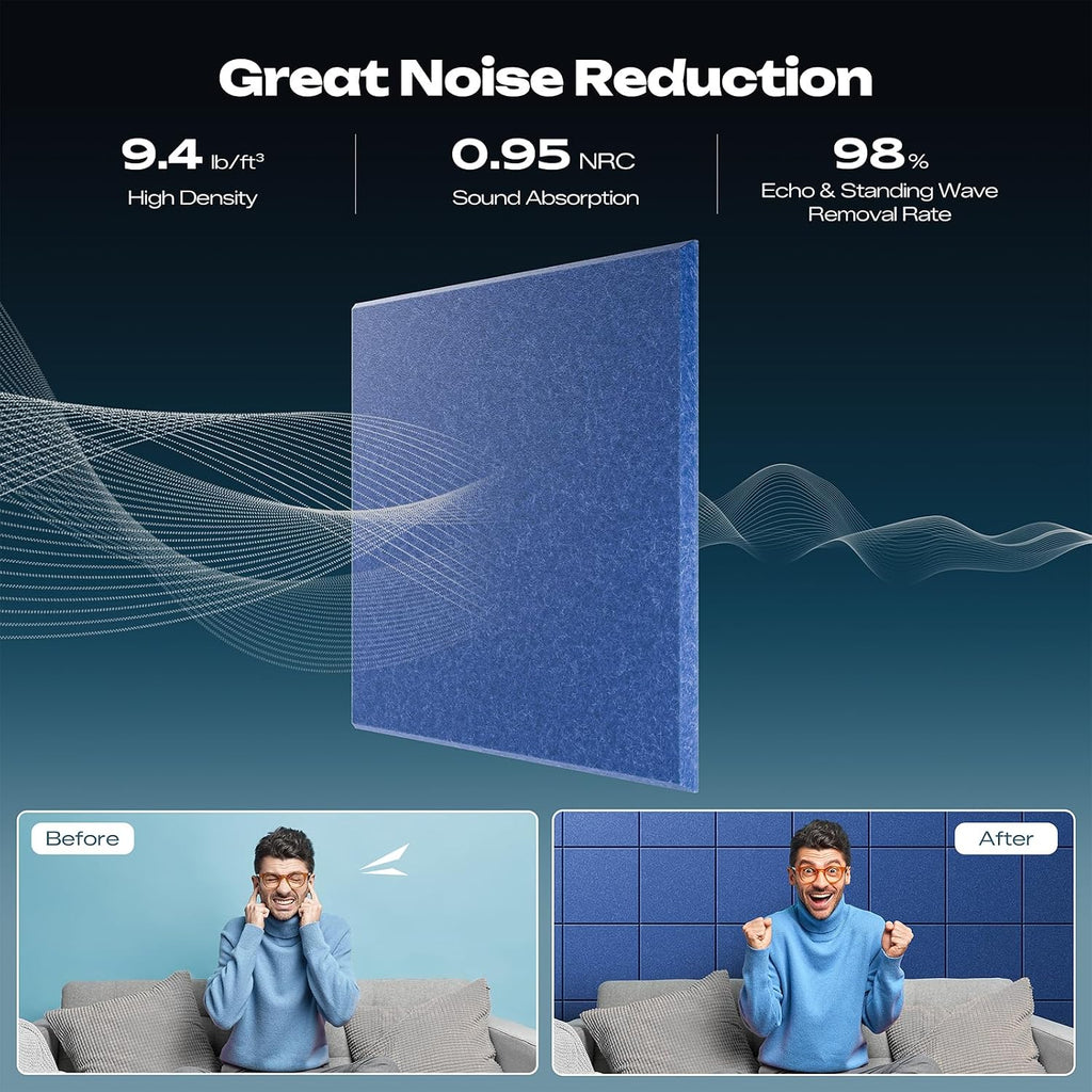sonicism 22 pack acoustic wall panels shown in use