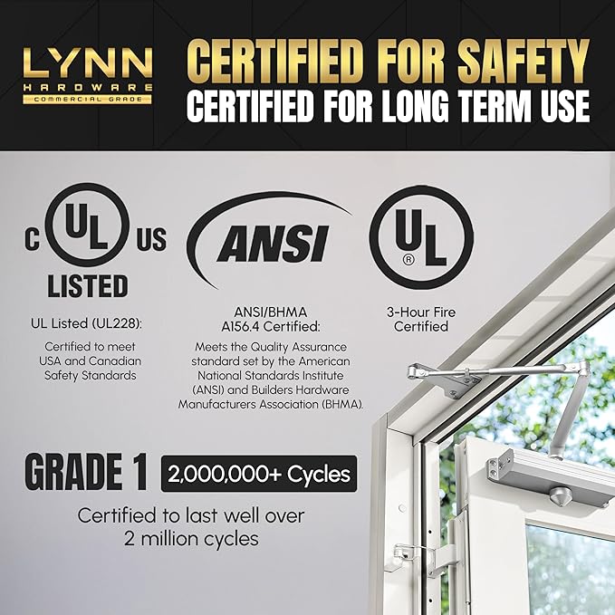 LYNN HARDWARE Medium/Heavy Duty Automatic Door Closer