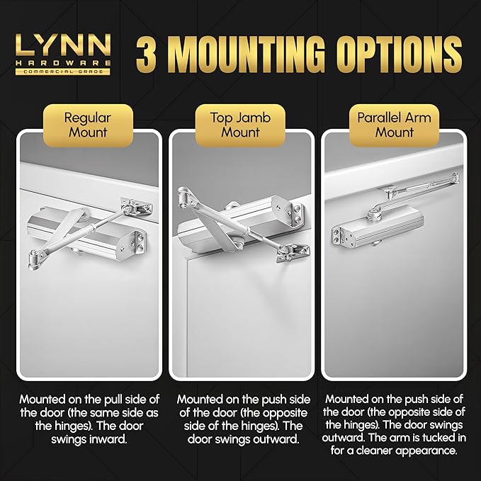 LYNN HARDWARE Medium/Heavy Duty Automatic Door Closer