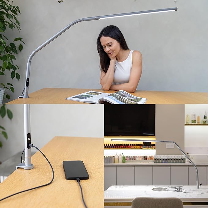 Daylight Slimline 4™ LED Table Lamp in Ice Grey