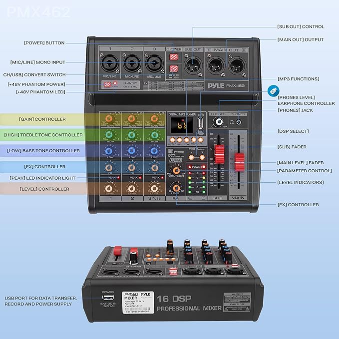 Pyle Professional DJ Audio Mixer