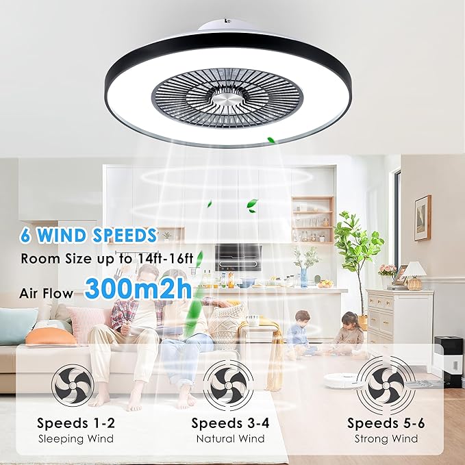 HUMHOLD 24" Bladeless Ceiling Fans