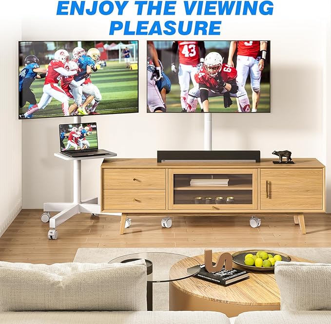 Rfiver Mobile TV Stand for 23-60 Inch LCD LED Flat/Curved Panel Screen TVs up