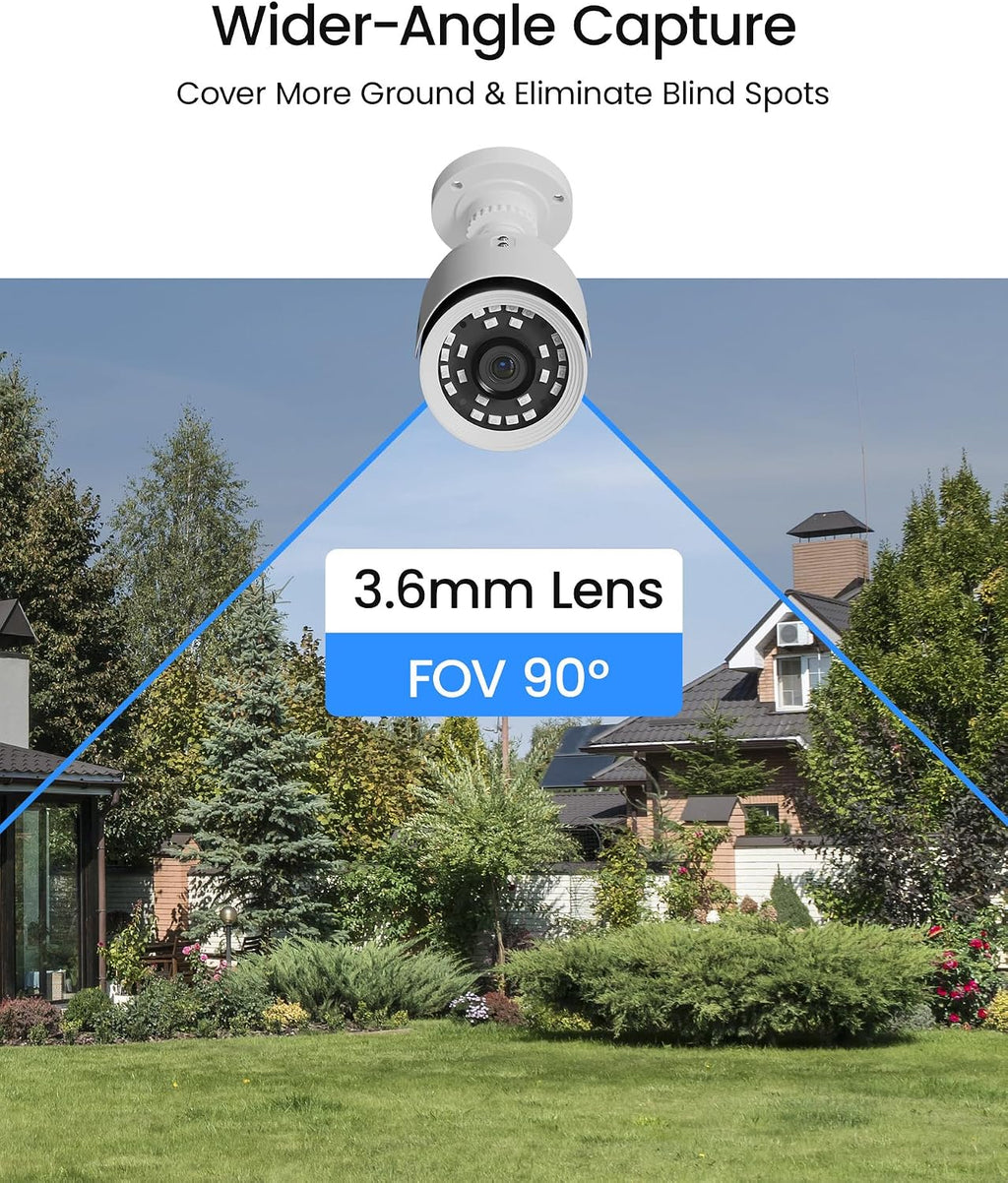 zosi 4 pack hd-tvi 1920tvi 1080p security camera, package contents