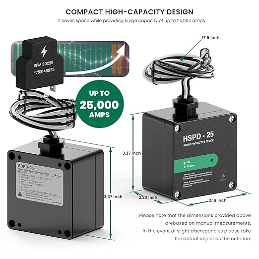 HSPD Square Whole Home Surge Protective Device, Type 1 SPD, Whole House Surge
