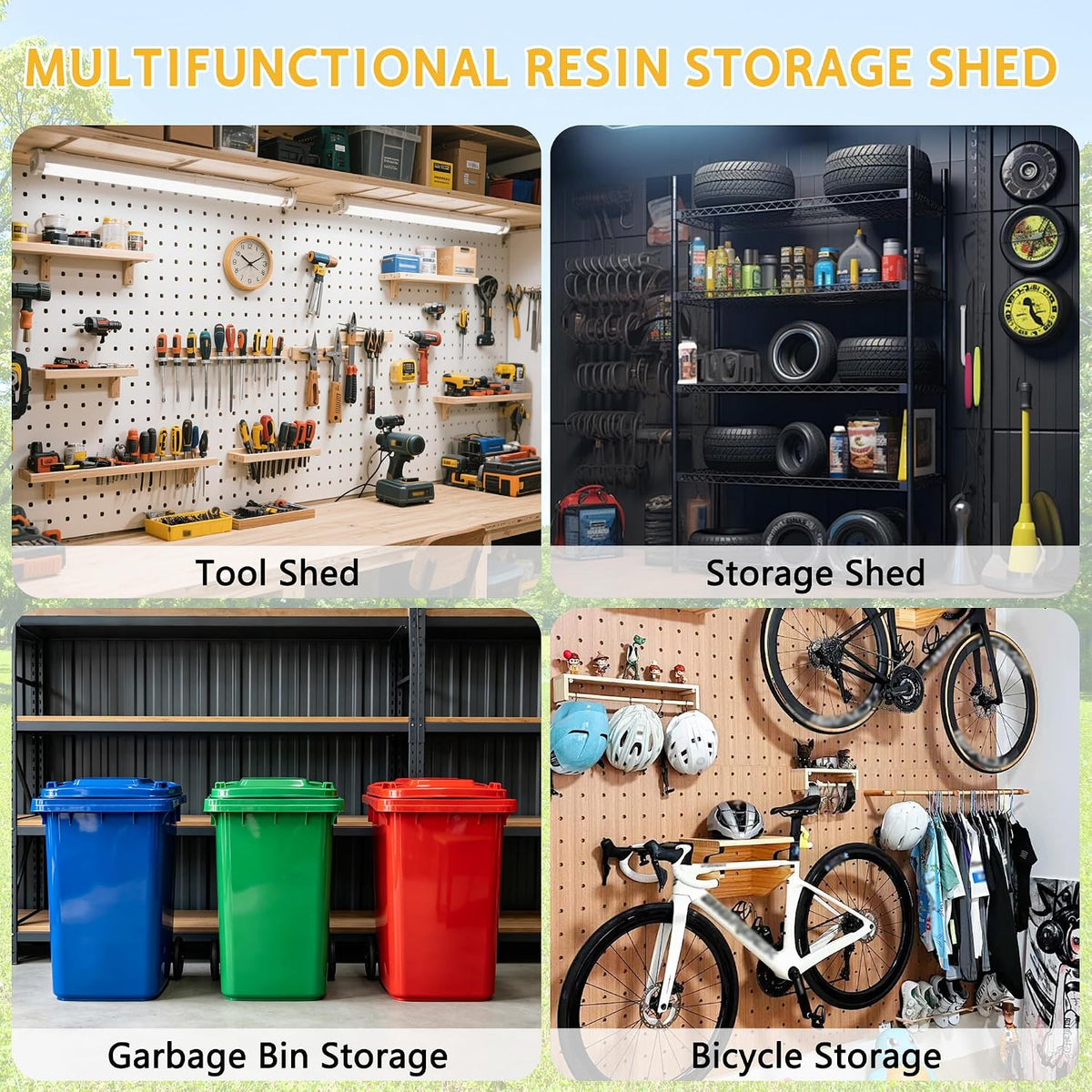 PIPLEO 6x4 FT Resin Outdoor Storage Shed with Floor, Plastic Garden Storage Shed with Lockable Door & Vent, All Weather Versatile Tool Shed for Backyard, Patio, Lawn, Gray