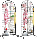 Asee'm Grid Wall Panels Display Stand 2' x 5.2' FT Black Movable Wire Grid Wall (2PCS)