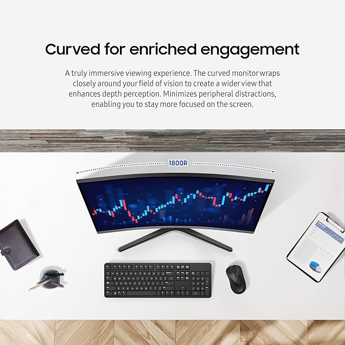 Samsung 32-inch S3 FHD 100Hz Curved Monitor, Game Mode, Eye Saver Mode