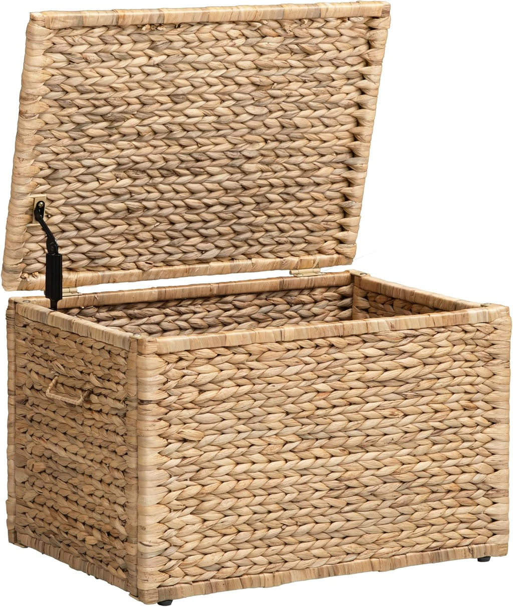eHemco Storage Trunk with Metal Frame, Natural, 23.3 by 16.5 by 15.2 Inches