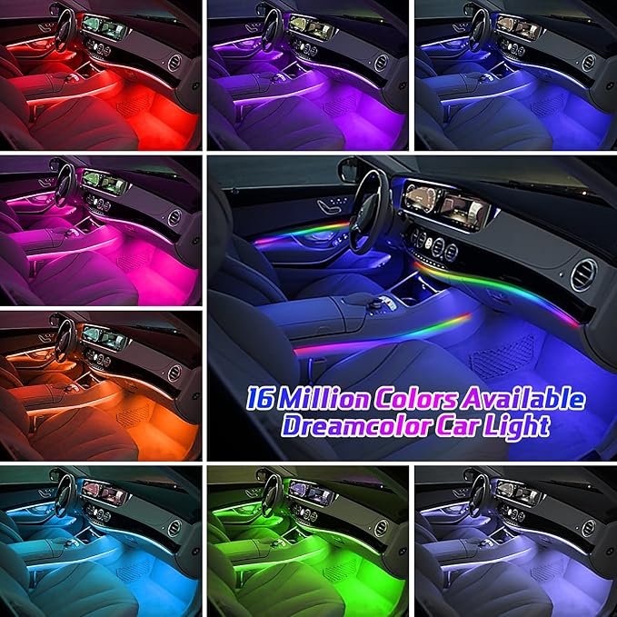 Dreamcolor Acrylic Interior Car Lights, WEBUPAR Car Accessories 18 in 1 Car LED
