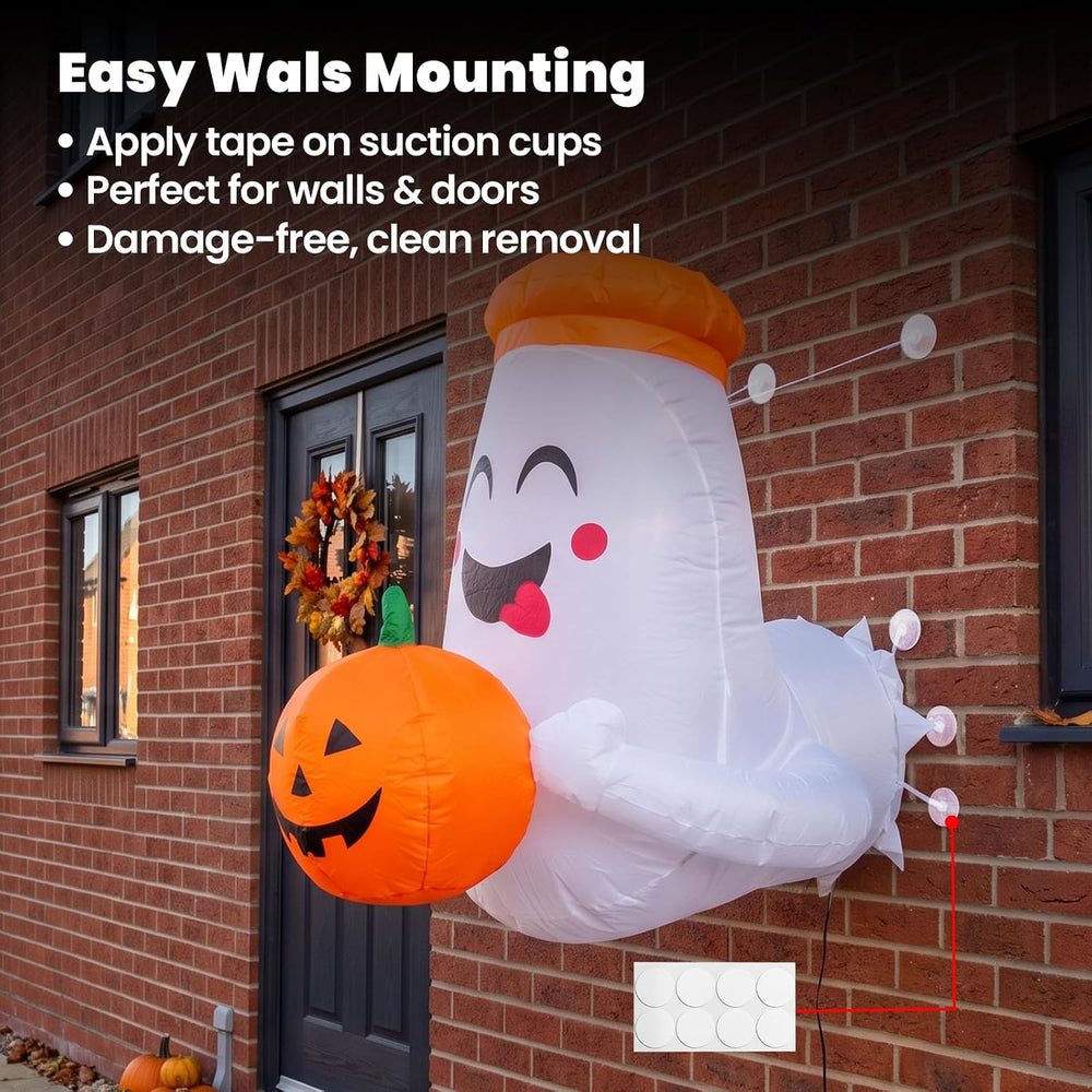 DUNCHATY Halloween Inflatable Window Ghost 1 Pack - 3D Smile Crasher