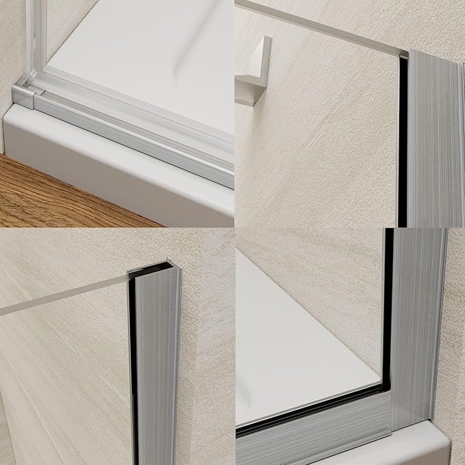 Pivot Swing Shower Door, Adjustable Width 58.9-60" W x 74" H Semi-Frameless
