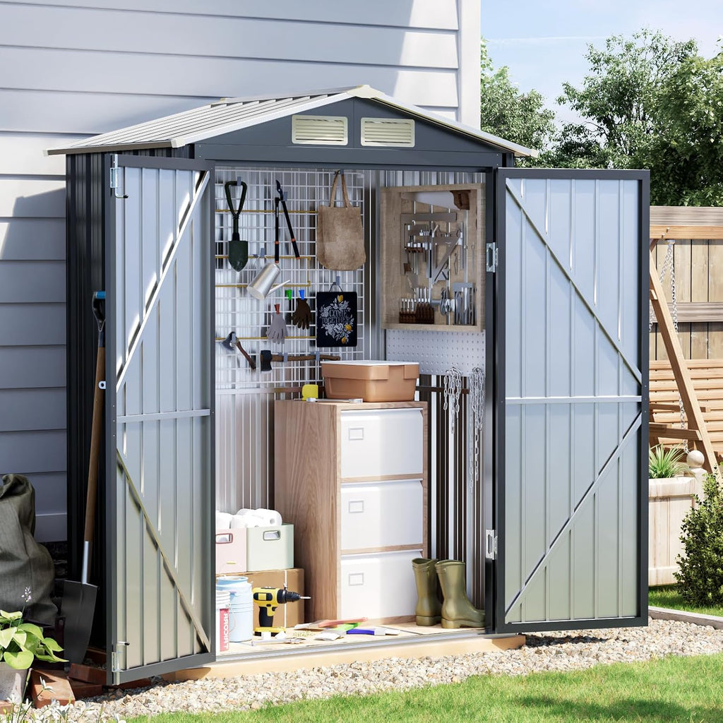 5 x 3 FT Metal Storage Shed for Backyard,Nightblue