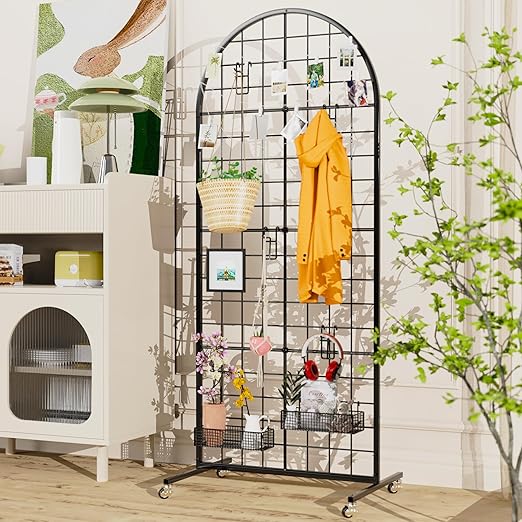 VGMiu Grid Wall Panel 1PCS Display Stand 2' x 5.2' FT Black Grid Wall Panels