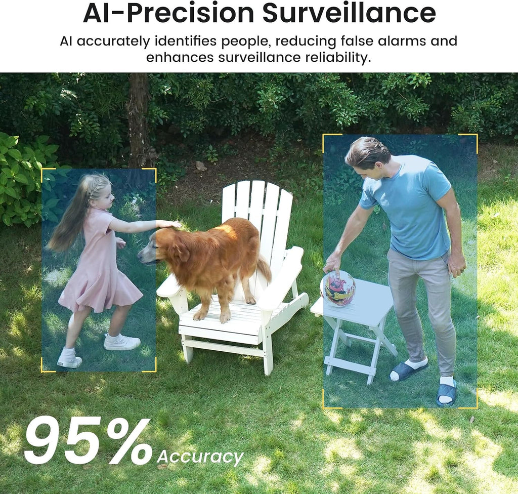aosu 2k qhd solar security cameras wireless outdoor on a desk or shelf