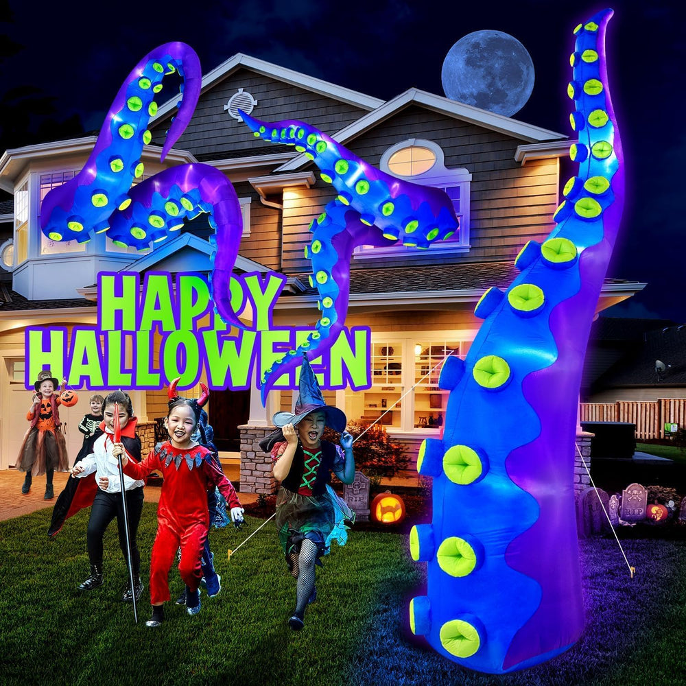 1PCS 16FT Giant Halloween Inflatables Octopus Tentacles, Huge Halloween Decor...