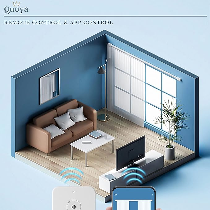 QUOYA QL600 Smart Electric Curtain Track, Motorized motor, Adjustable track