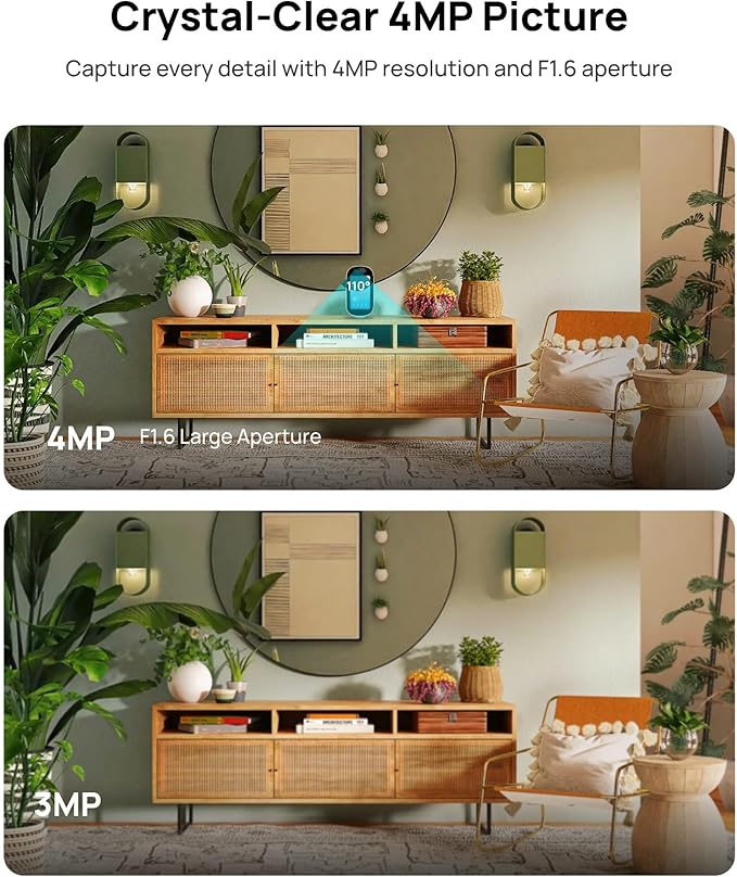 Indoor Security Camera with 4" Screen, 4MP Baby/Elderly Monitor with AI