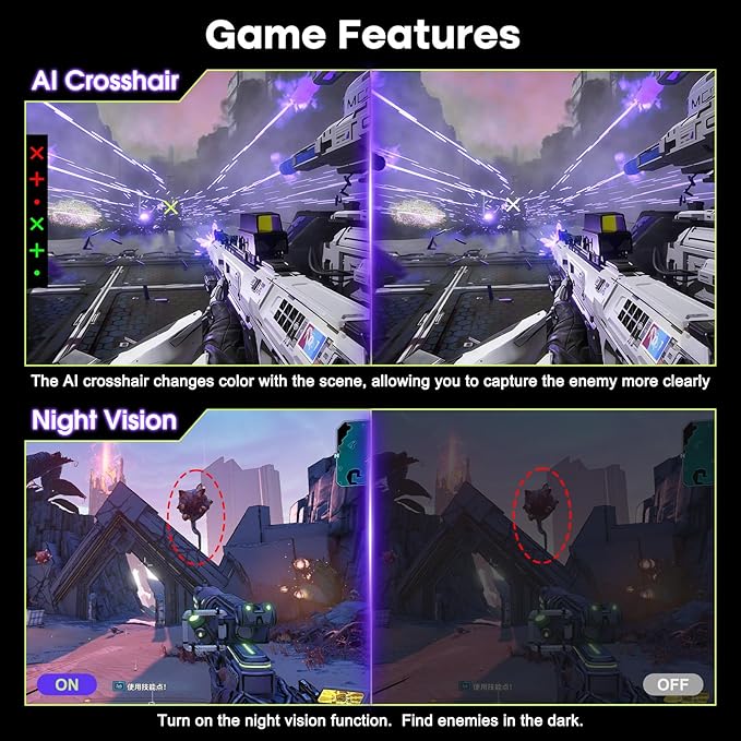 Amzfast 24.5 Inch FHD 280Hz/240Hz Gaming Monitor, 1ms Adaptive Sync, 10 Bit