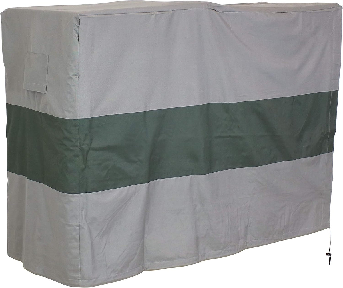 Sunnydaze 8-Foot Firewood Log Rack Cover, Gray with Green Stripe