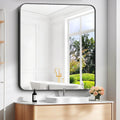 40" x 36"Bathroom Mirror, Matte Black Wall Mirror