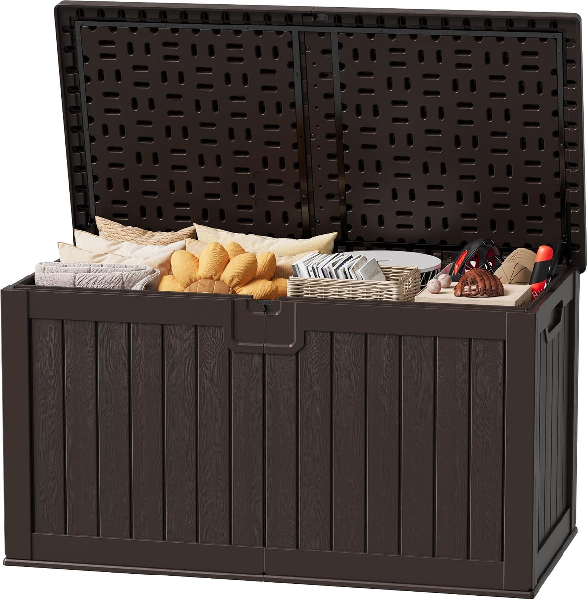 JUMMICO HDPE 250 Gallon Deck Box Double-Wall with Divider