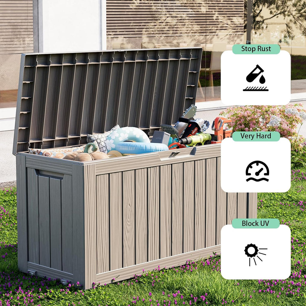 easyup 85 gallon deck box small deck box, side view
