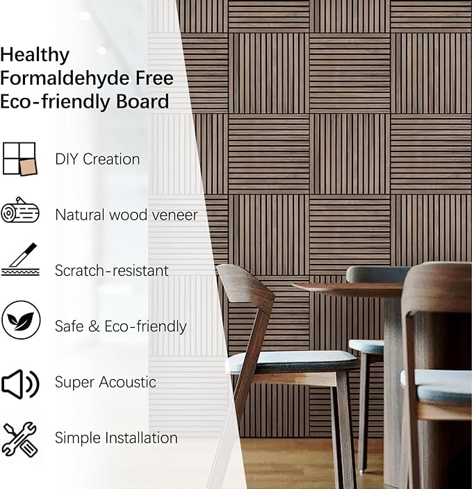 ARMURO Wood Slat Wall Panel (4 PCS)