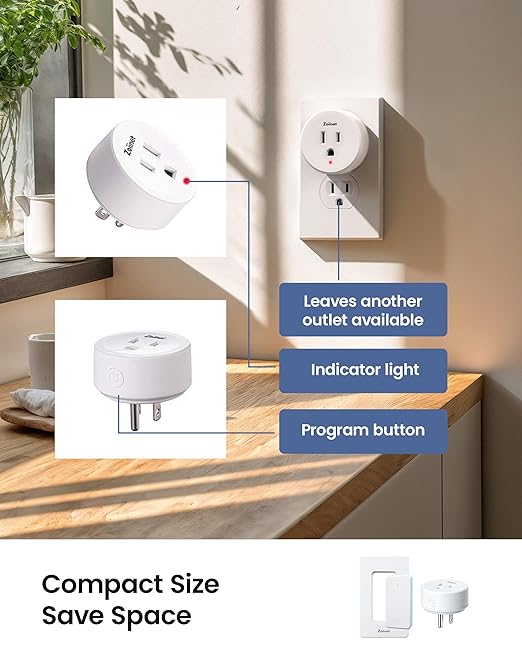 Zoiinet Remote Control Outlet Plug Switch, Buckle Design & Removable Wireless