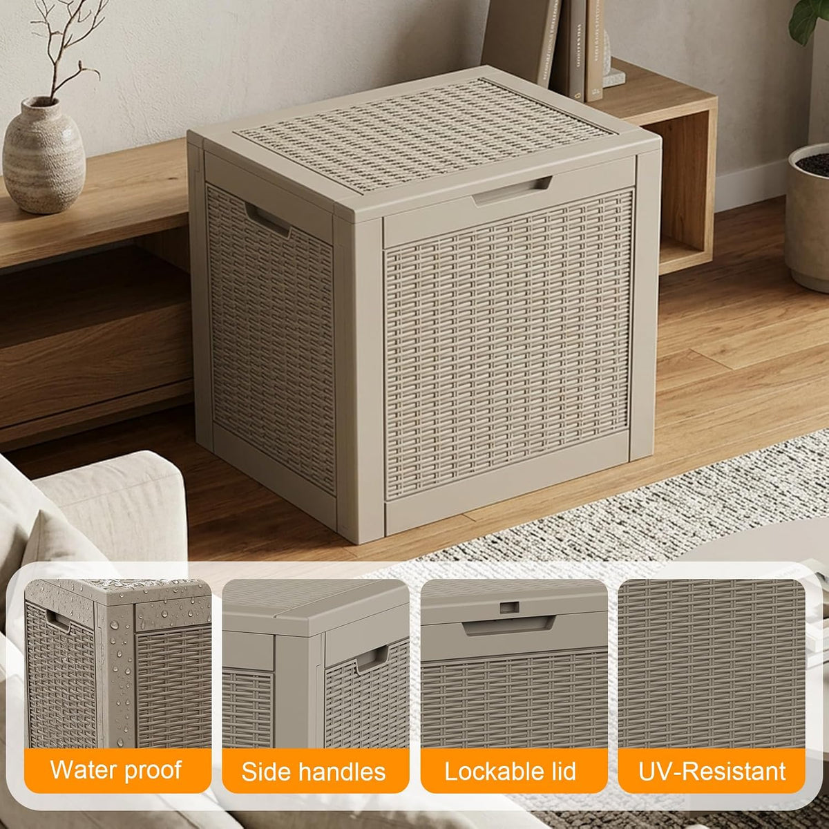 easyup 36 gallon deck box small deck box, side view