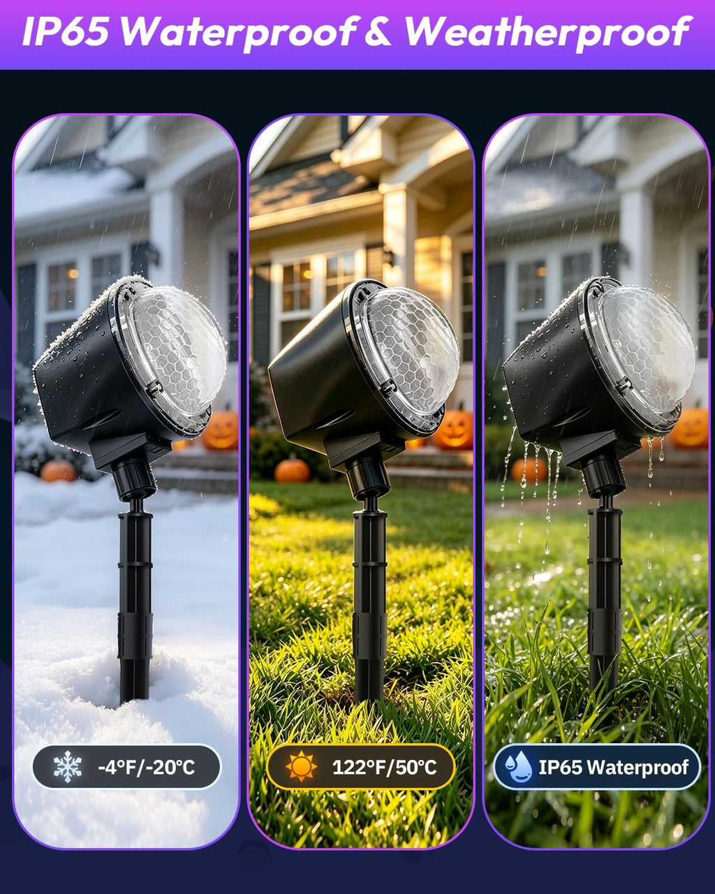 Halloween Projector Lights Outdoor, Ultra Bright Dynamic RGBW Water Ripple Projection Light with Remote, 15 Lighting Effects, Timer & Memory Function, IP65 Waterproof,16.4FT Cable for Yard Decorations